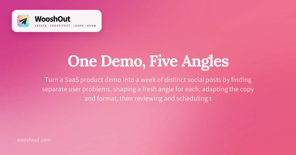 One Demo, Five Angles